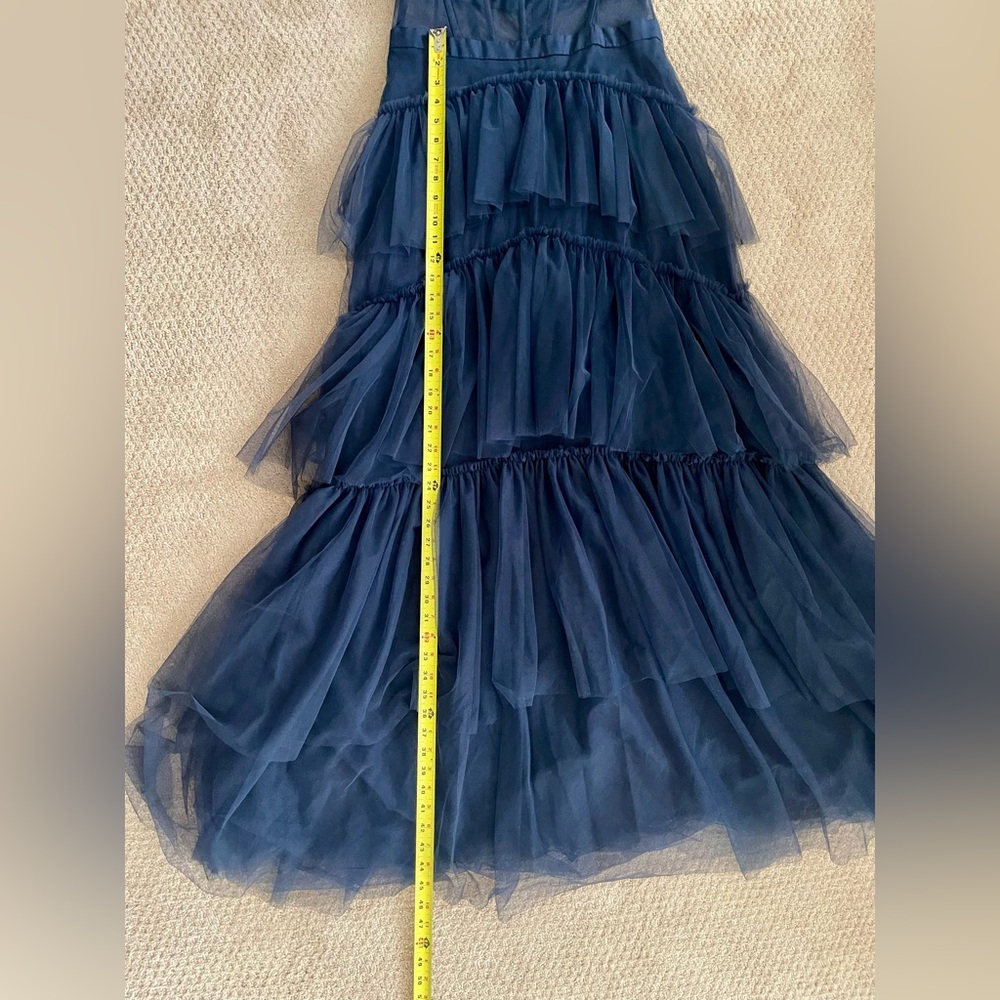 Nordstrom Navy Blue Tiered Tull Maxi Dress NWOT - Picture 5 of 13